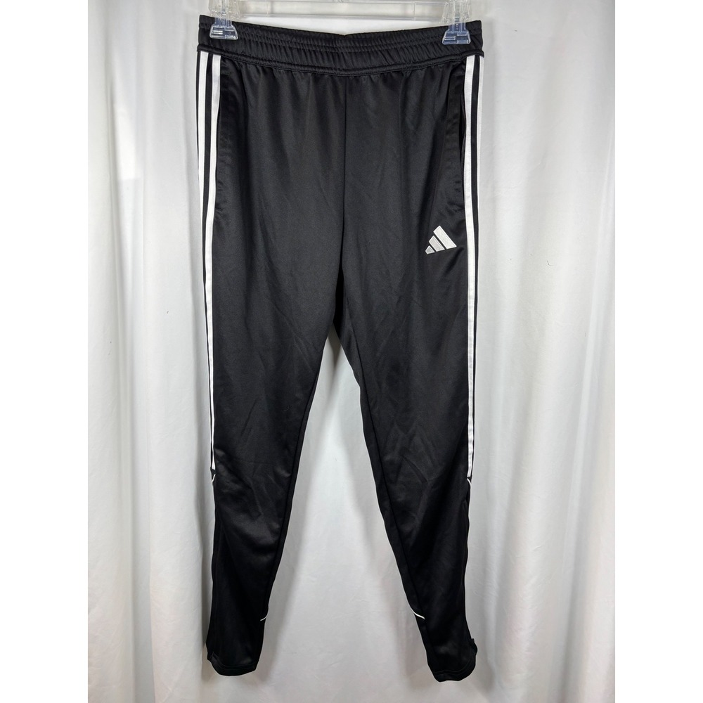 Adidas Womens Tiro Aeroready Training Pants Black White Striped Joggers Size M